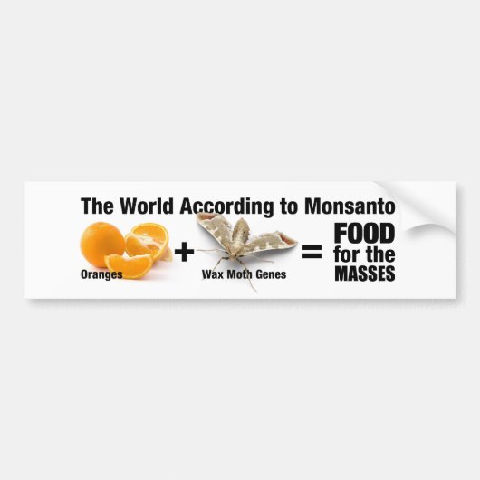 de wereld Volgens Monsanto Bumpersticker (Voorkant)