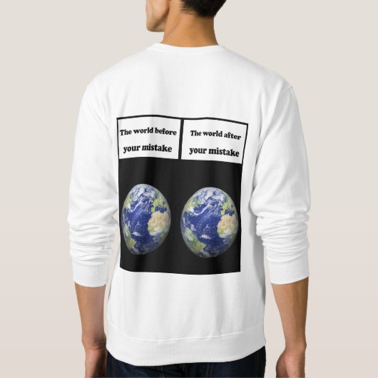 De wereld voor je fout, na je fout trui (Achterkant)