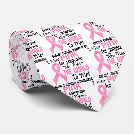 De wereld voor mij 2 borstkanker stropdas (Opgerold)