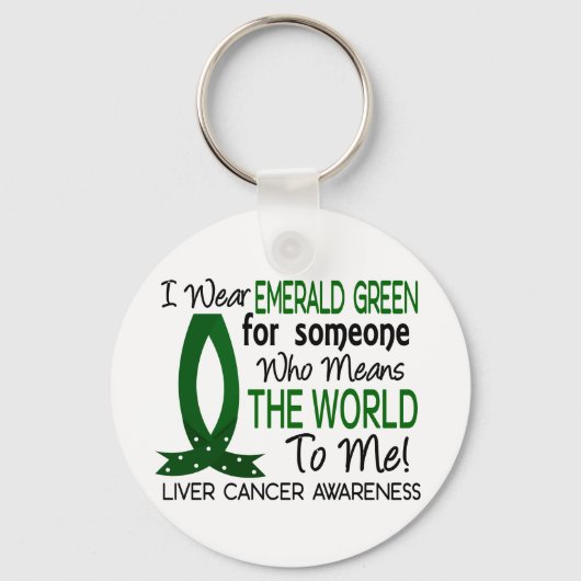 De wereld voor mij betekent leverkanker sleutelhanger (Voorkant)
