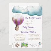 De wereld wacht! Baby shower Uitnodiging (Voorkant / Achterkant)