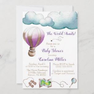 De wereld wacht! Baby shower Uitnodiging