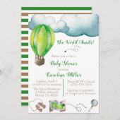 De wereld wacht! Baby shower Uitnodiging (Voorkant / Achterkant)