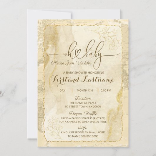 De wereld wacht op Baby shower Aankondiging (Voorkant)