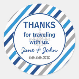 De wereld wacht op Baby shower Dank u Sticker