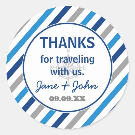 De wereld wacht op Baby shower Dank u Sticker (Voorkant)