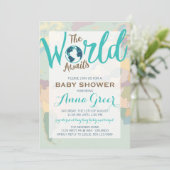 De wereld wacht op Baby shower, jongen Kaart (Staand voorkant)