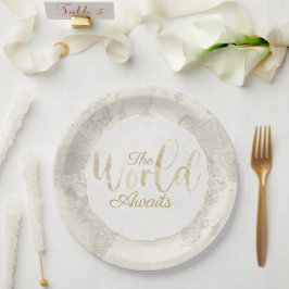 De wereld wacht op papieren bordje