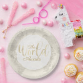 De wereld wacht op papieren bordje (Feest)