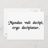 De wereld wil bedrogen worden, dus laat het...... briefkaart (Voorkant / Achterkant)