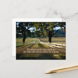 "De wereld zet een stap opzij" Inspirerend Quote Briefkaart