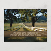 "De wereld zet een stap opzij" Inspirerend Quote Briefkaart (Voorkant)