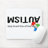 De wereld zien vanuit een andere hoek (stukken) muismat (Met muis)
