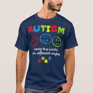 De wereld zien vanuit verschillende hoeken autisme t-shirt