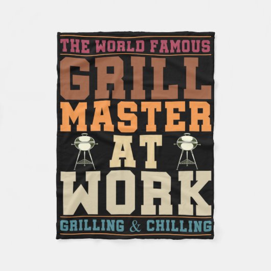 De Wereldberoemde Grillmaster Aan Het Werk Grappig Fleece Deken (Voorkant)
