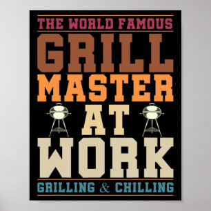 De Wereldberoemde Grillmaster Aan Het Werk Grappig Poster
