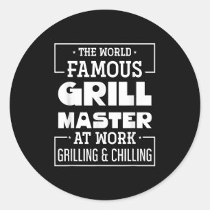 De wereldberoemde grillmeester aan het werk Grappi Ronde Sticker