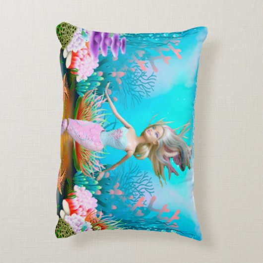 De wereldberoemde pop zeemeermin accent kussen (Achterkant (Verticaal))