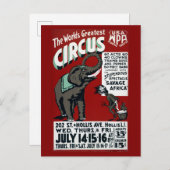 De Werelden Grootste Circus Vintage Poster Briefkaart (Voorkant / Achterkant)