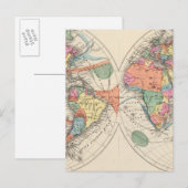 De wereldkaart Atlas met stromingen en handelswind Briefkaart (Voorkant / Achterkant)