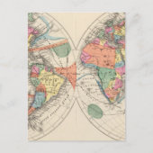 De wereldkaart Atlas met stromingen en handelswind Briefkaart (Voorkant)