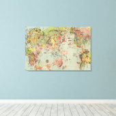 De Wereldkaart in één oogopslag - World Air Routes Canvas Afdruk (Insitu (Houten vloer))