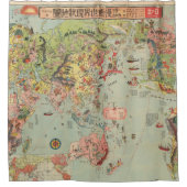 De Wereldkaart in één oogopslag - World Air Routes Douchegordijn (Voorkant)