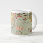 De Wereldkaart in één oogopslag - World Air Routes Grote Koffiekop (Voorkant rechts)