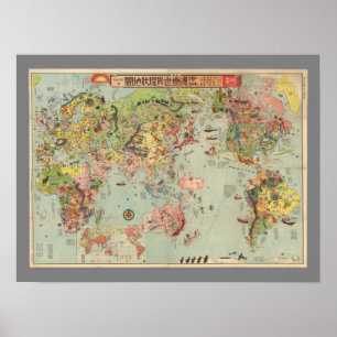 De Wereldkaart in één oogopslag - World Air Routes Poster