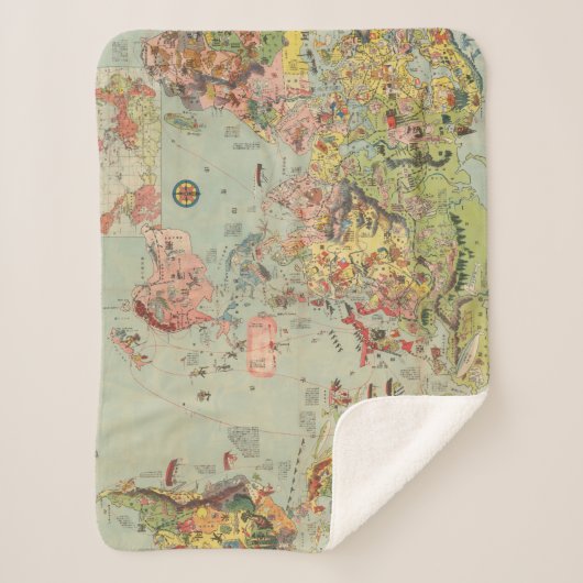 De Wereldkaart in één oogopslag - World Air Routes Sherpa Deken (Voorkant)