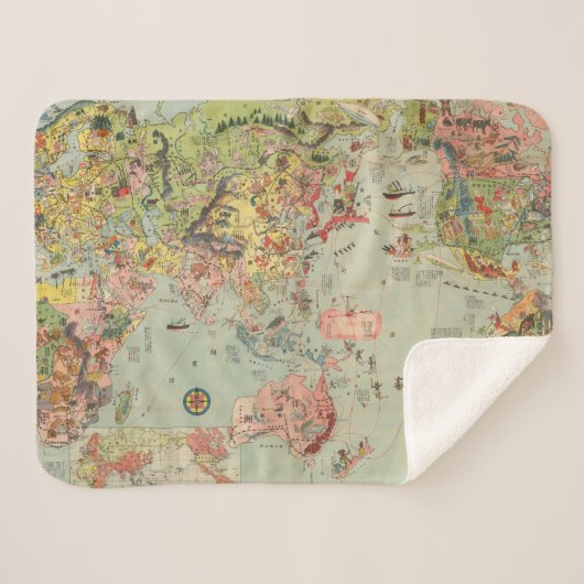 De Wereldkaart in één oogopslag - World Air Routes Sherpa Deken (Voorkant (horizontaal))