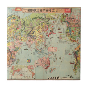 De Wereldkaart in één oogopslag - World Air Routes Tegeltje