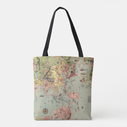 De Wereldkaart in één oogopslag - World Air Routes Tote Bag (Achterkant)