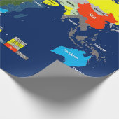 De Wereldkaart in oude Hebreeuwse namen Cadeaupapier (Hoek)