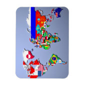 De Wereldkaart met hun vlag Magneet (Verticaal)