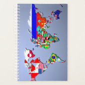 De Wereldkaart met hun vlag Planner (Voorkant)