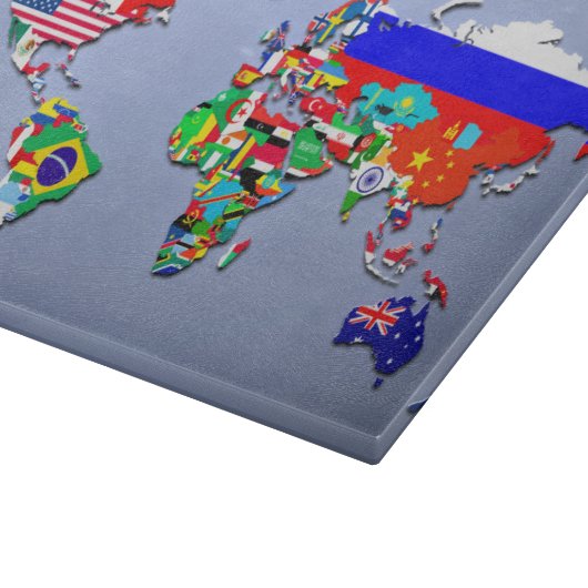 De Wereldkaart met hun vlag Snijplank (Hoek)