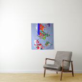 De Wereldkaart met hun vlag Wandkleed (In situ)