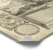 De  Wereldkaart Terrestrial Wereldbol, 1767 Poster (Hoek)