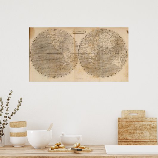 De Wereldkaart van Arrowsmith Poster (Keuken)