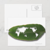De wereldkaart van de gegeten bladworm briefkaart (Voorkant / Achterkant)
