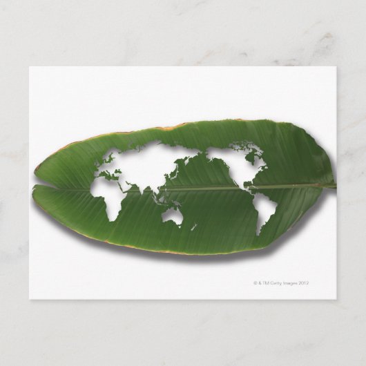 De wereldkaart van de gegeten bladworm briefkaart (Voorkant)