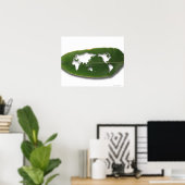 De wereldkaart van de gegeten bladworm poster (Thuiskantoor)
