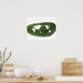 De wereldkaart van de gegeten bladworm poster (Keuken)