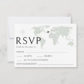 De wereldkaart van het bestemmingshuwelijk RSVP-an RSVP Kaartje (Voorkant)