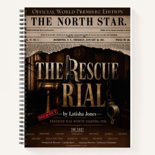 De wereldpremière-herdenking van The Rescue Trial Notitieboek (Voorkant)