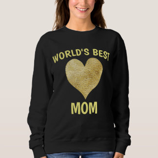 DE WERELD'S BESTE MOM GLITTER HEART T-SHIRTS