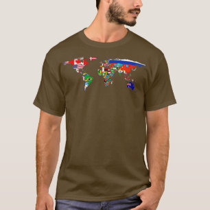 De wereldvlaggenkaart t-shirt