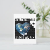 De Wereldvrede door de vrede helen Briefkaart (Staand voorkant)