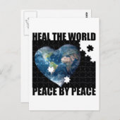 De Wereldvrede door de vrede helen Briefkaart (Voorkant / Achterkant)